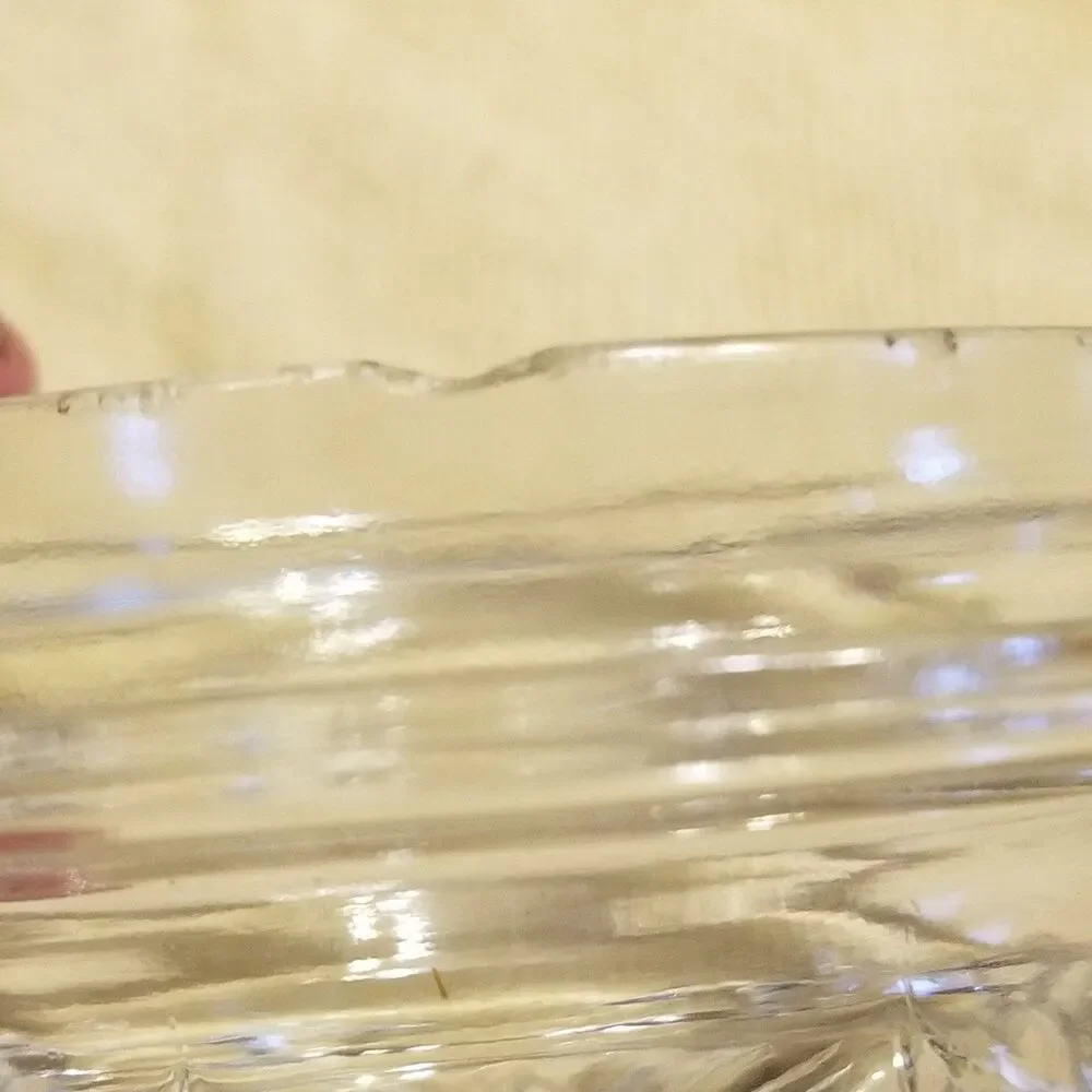 Vintage square Glass jar with decorative glass lid